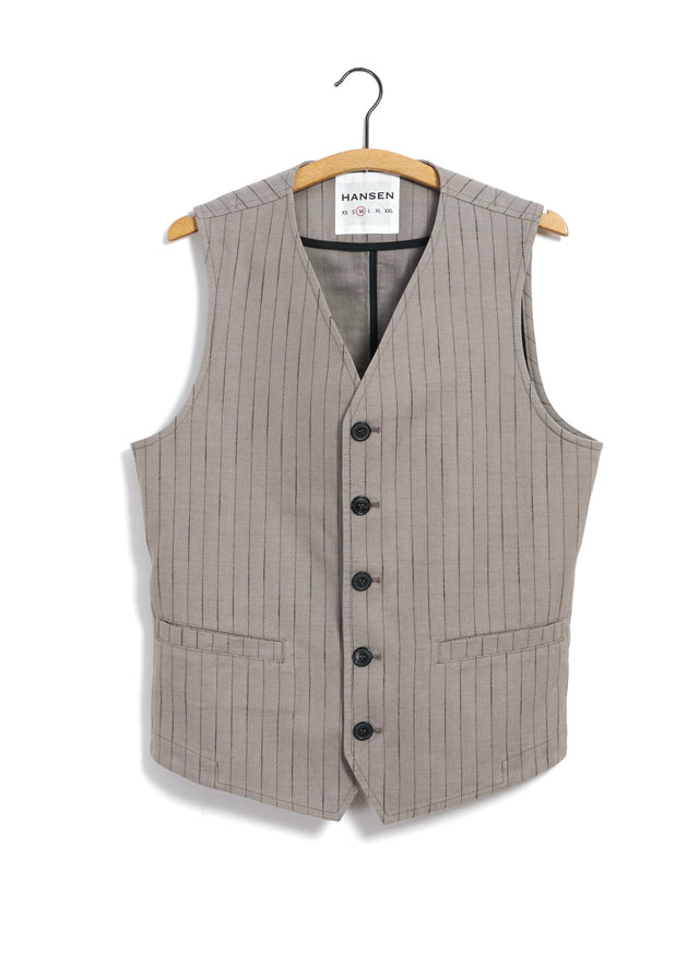 KNUD 31-57-5 | Casual Waistcoat | Beige Herringbone Pin