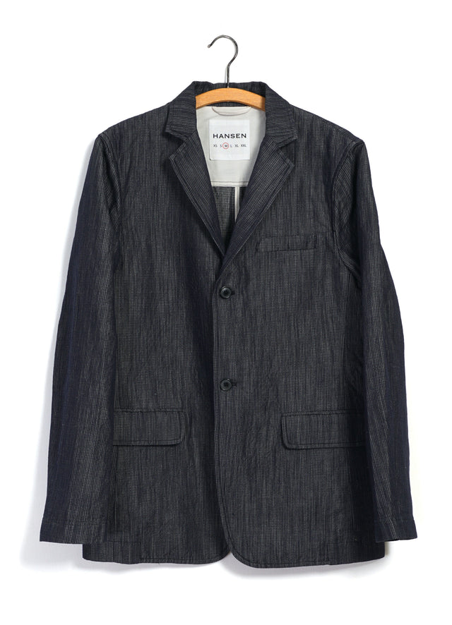 CHARLIE 31-66-3 | Easy Two Button Blazer | Navy Dobby