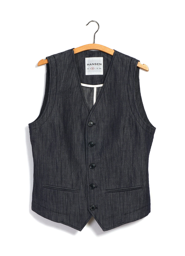 DANIEL 31-66-3 | Classic Waistcoat | Navy Dobby