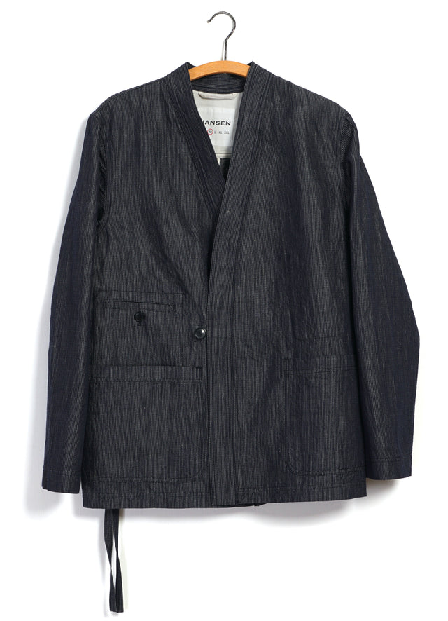 FOLKE 31-66-3 | Eastern Style Jacket | Navy Dobby