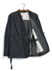 FOLKE 31-66-3 | Eastern Style Jacket | Navy Dobby