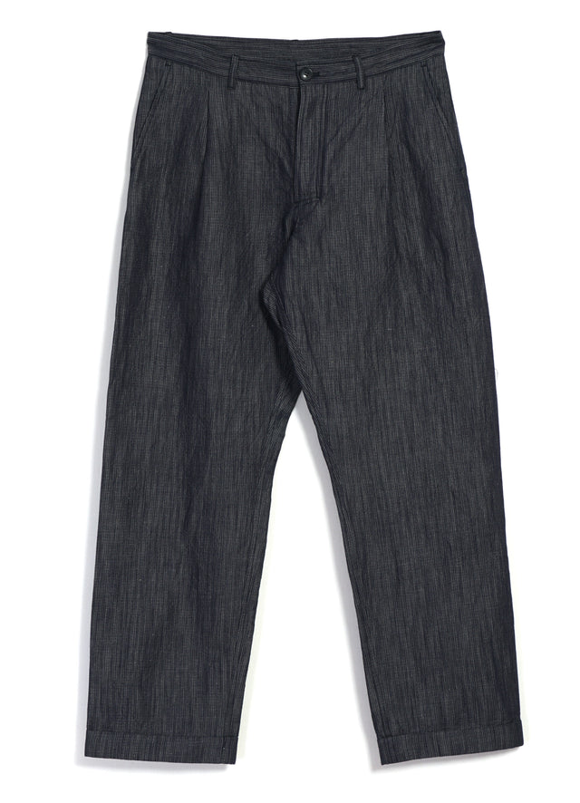 SUNE 31-66-3 | Classic Pleated Trousers | Navy Dobby