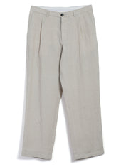 SUNE 31-67-1 | Classic Pleated Trousers | Nature Linen