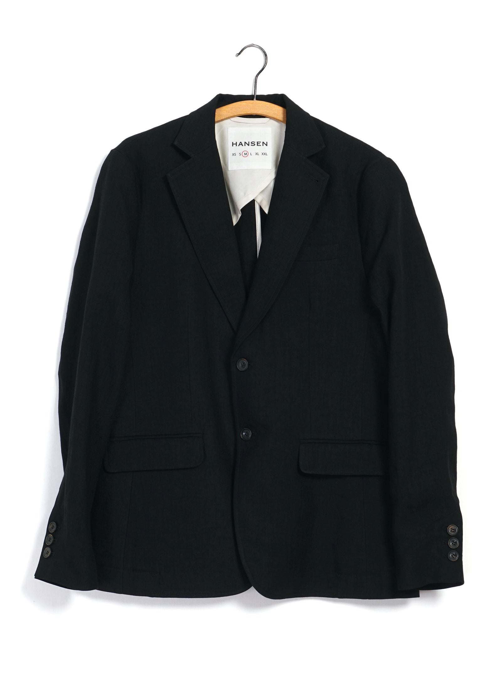 CHRIS 31-67-2 | Classic Two Button Blazer | Black Linen