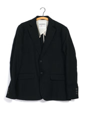 CHRIS 31-67-2 | Classic Two Button Blazer | Black Linen