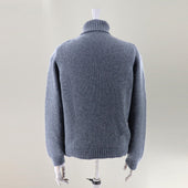 12ply Cashmere Roll Neck Sweater In Grey