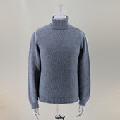 12Ply Cashmere Roll Neck Sweater in Grey