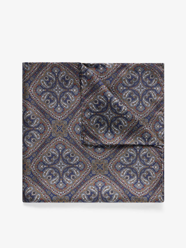 Grey Pocket Square Paisley