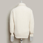 Ribbed 12 Ply Cashmere Cardigan In