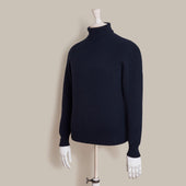 Ribbed Cashmere Blend Roll Neck In