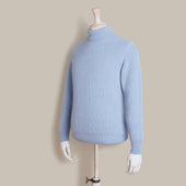 Ribbed Cashmere Blend Roll Neck In