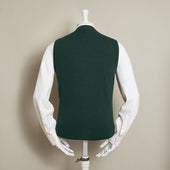 12-Gauge Cashmere Blend Waistcoat With Pockets In Dark Green
