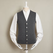 12-Gauge Cashmere Blend Waistcoat With Pockets In Dark Grey