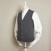 12-Gauge Cashmere Blend Waistcoat With Pockets In Dark Grey