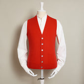 12-Gauge Cashmere Blend Waistcoat With Pockets In Red