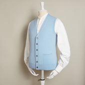 12-Gauge Cashmere Blend Waistcoat With Pockets In Sky