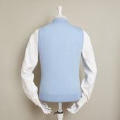 12-Gauge Cashmere Blend Waistcoat With Pockets In Sky