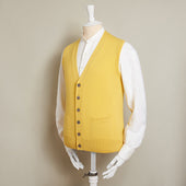 12-Gauge Cashmere Blend Waistcoat With Pockets In Yellow