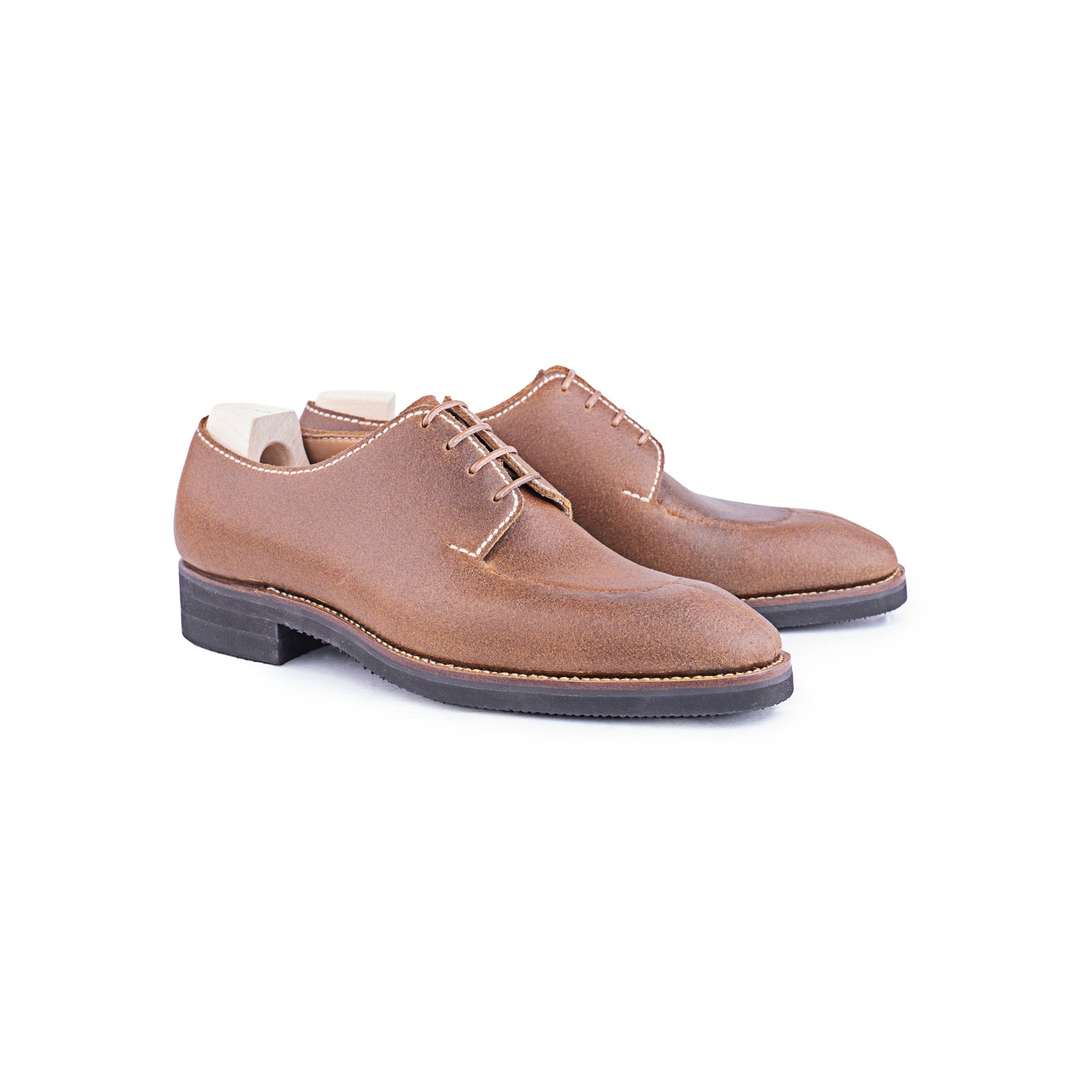 The Artisan Derby Entirely Hand Stitched In Natural Juchtenleder