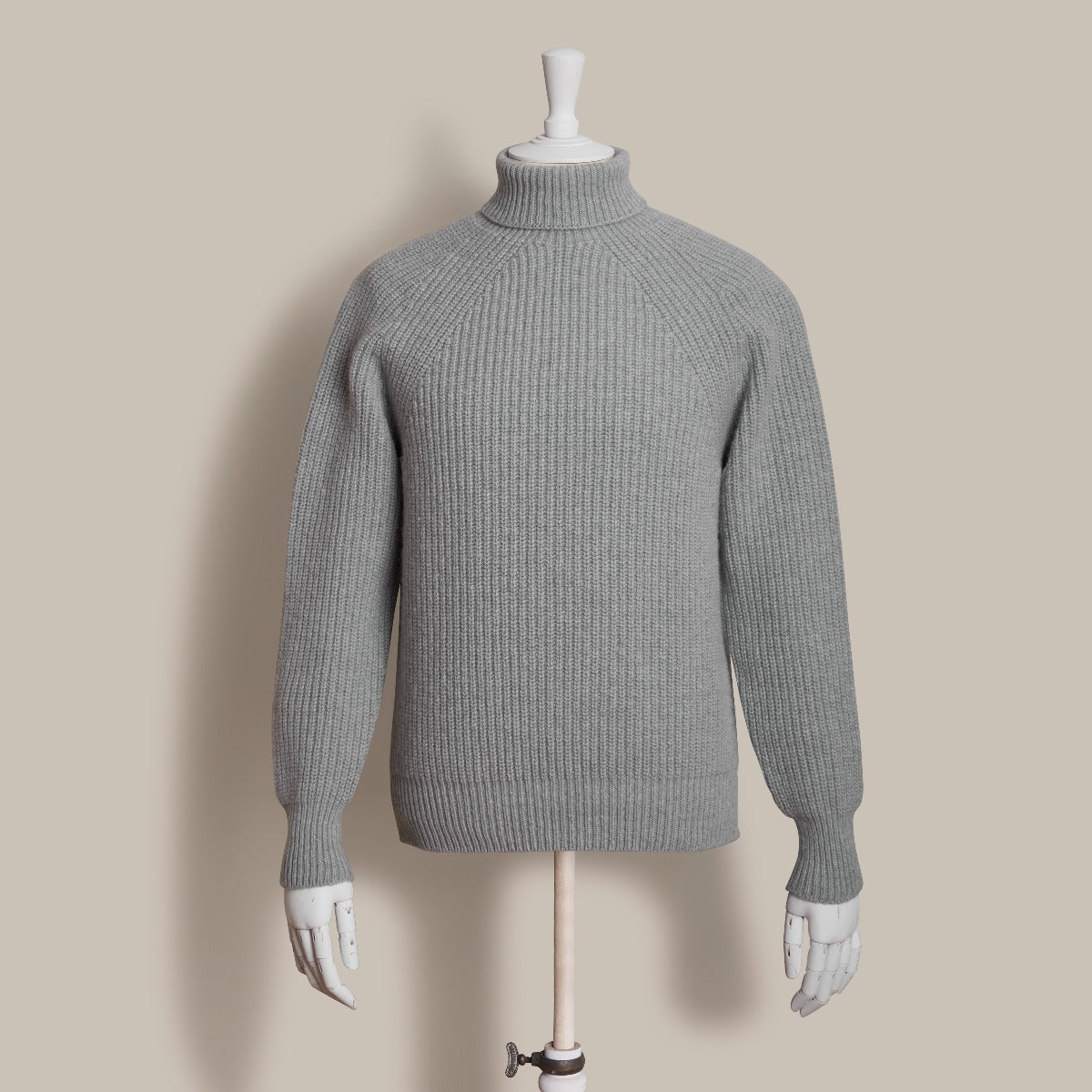 Boat Builder Cashmere Blend Roll Neck In Grey
