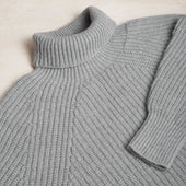 Boat Builder Cashmere Blend Roll Neck In Grey