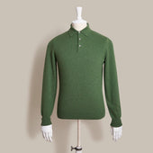 Wool And Cashmere Polo Shirt In Dark Green