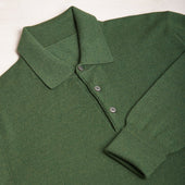 Wool And Cashmere Polo Shirt In Dark Green