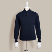 Wool And Cashmere Polo Shirt In Navy