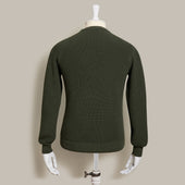 Ribbed Cotton Raglan Sleeved Sweater In
