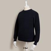 Ribbed Cotton Raglan Sleeved Sweater In