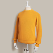Ribbed Cotton Raglan Sleeved Sweater In Gold