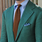 Zigzag Silk Knit Tie
