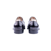 Plain Derby With Reduced Lacing In Dark Brown Shrunken Calf Leather