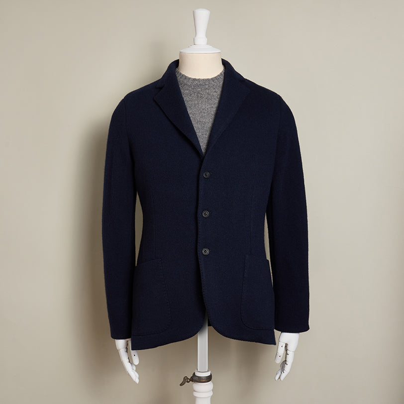 Single Breasted Cashmere Blend Unstructured Knitted Blazer In