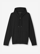 Men's Zip Up Hoodie Basel Micro Modal Stretch Black