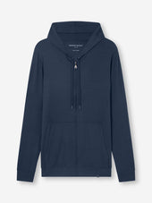 Men's Zip Up Hoodie Basel Micro Modal Stretch Navy