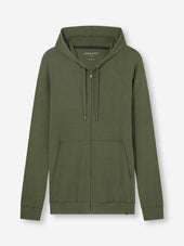Men's Zip Up Hoodie Basel Micro Modal Stretch Evergreen