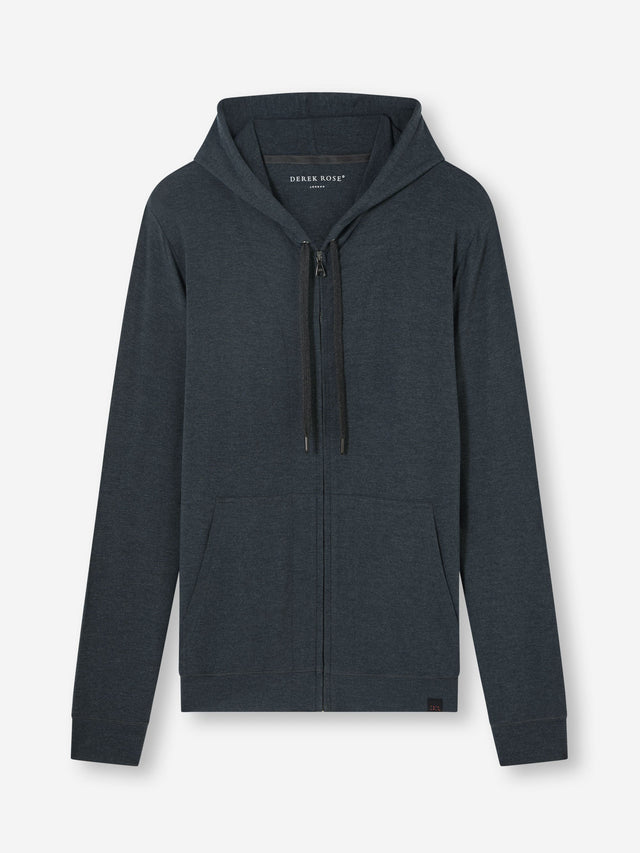 Men's Zip Up Hoodie Marlowe Micro Modal Anthracite