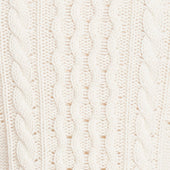 Aran Knit Cashmere Blend Crew Neck Sweater In