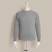 Ribbed Cashmere Blend Sweater In Grey