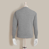 Ribbed Cashmere Blend Sweater In Grey