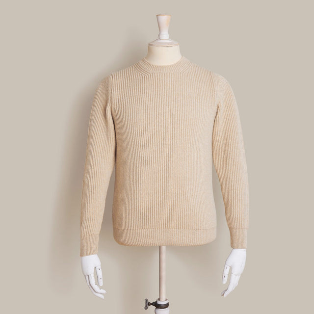 Ribbed Cashmere Blend Sweater In Natural