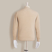 Ribbed Cashmere Blend Sweater In Natural