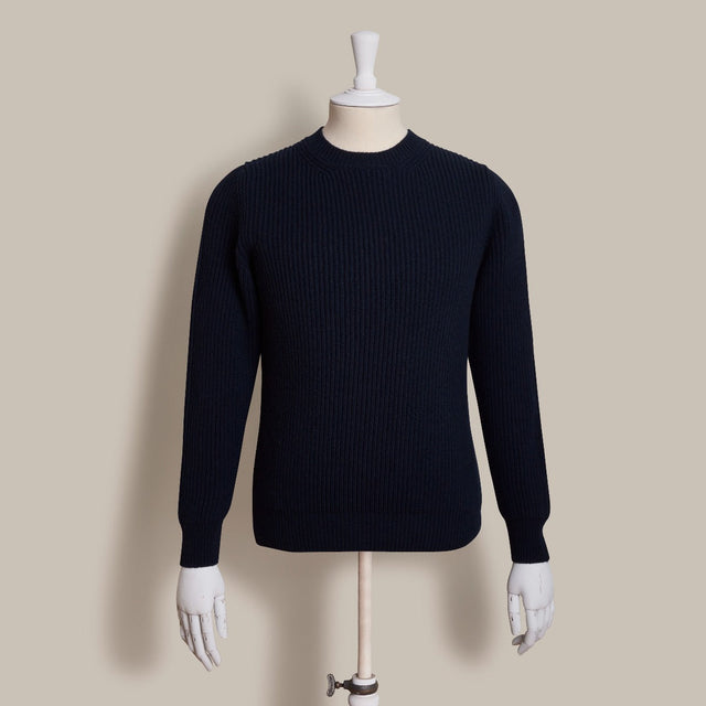 Ribbed Cashmere Blend Sweater In Navy