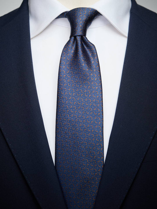 Blue & Brown Tie Geometric