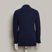 Double Breasted Cashmere Blend Unstructured Knitted Blazer In