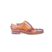 Oxford Straight Cap Toe With Double Machine Stitched Upper With Medallion