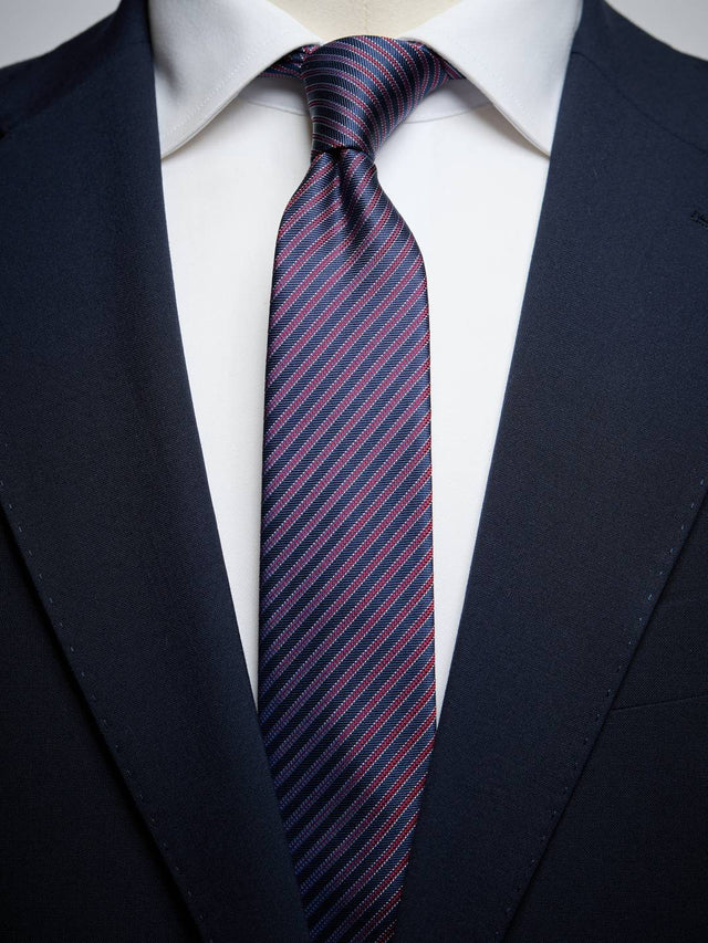 Blue & Burgundy Tie Stripe