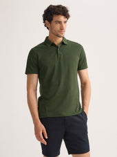 Men S Polo Shirt Ramsay Pique Cotton Lyocell Green
