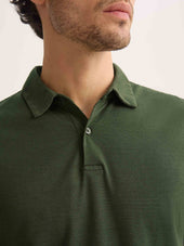 Men S Polo Shirt Ramsay Pique Cotton Lyocell Green